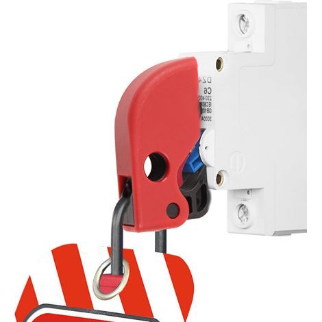 Dispositif de Blocage pour Disjoncteur en Nylon Haute Résistance, Clamp-On Rouge à Fixation Universelle (1/5)