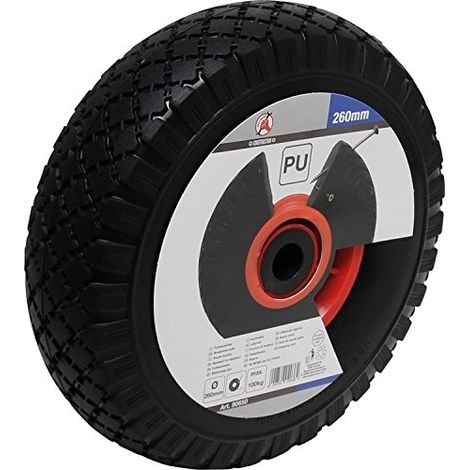 FORCE 80650 PU BONHOMME DE ROUE POUR DIABLE/CHARIOT POUR ENFANT, ROUGE/NOIR, 260 MM