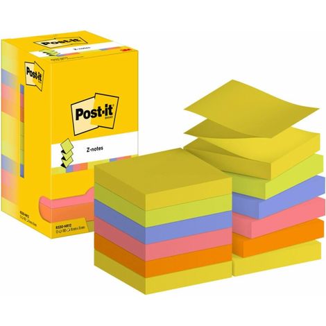 Post-It 7100290154 nota autoadhesiva Plaza Verde, Naranja, Rosa, Púrpura, Amarillo 100 hojas (1/5)