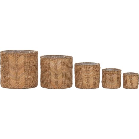 Macetero Set 5 Seagrass 38X38X36 Natural (1/4)