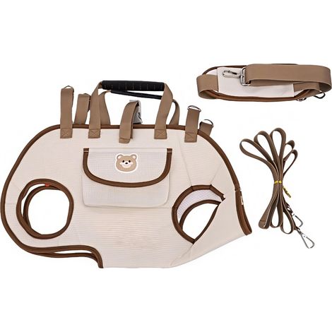 Sac à dos de transport pour chien de 7 à 9 kg léger et ajustable avec pochette à friandises pour promenade et voyage (1/5)