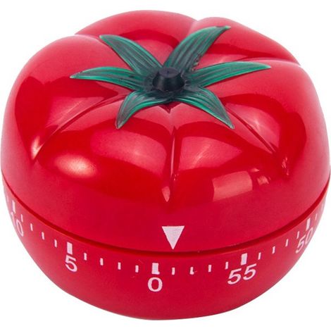 Timer per il conto alla rovescia - Utensile da cucina - Timer - Timer per bambini - Timer meccanico - Forma di pomodoro - Materiale in acciaio inossidabile - Rosso (1/5)