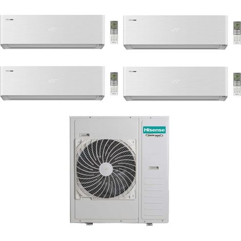 Hisense Climatizzatore Energy Pro X Quadri Split 9+12+12+18 con 5AMW125U4RTA Inverter Wi-Fi R-32 Classe A++