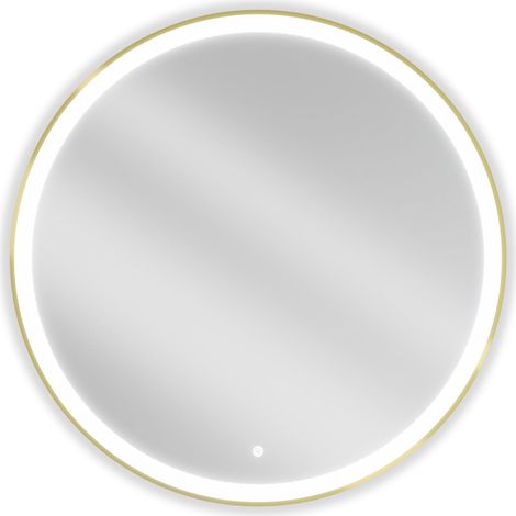 Mexen Esso espejo de baño iluminado, redondo 90 cm, LED 6000K, antivaho, marco dorado - 9825-090-090-611-50 (1/5)
