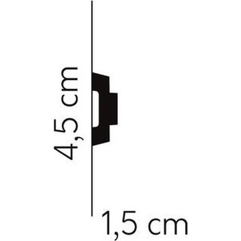 PROVISTON Zierleiste Polystyrol 15 x 45 x 2000 mm Weiß Wandleiste Wanddekoration (1/2)