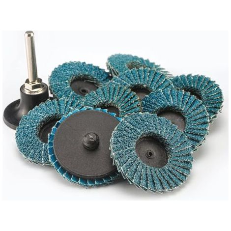 Lot de 30 mini-disques à lamelles de 2 pouces, assortiment 40/60/80, disques de meulage à lamelles en zircone haute densité, avec support de tige de 1/4 pouce, pour meulage sur métal (1/4)