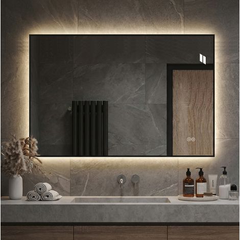 LED-Badezimmerspiegel 50 x 70 cm, beschlagfrei, 3 Lichtfarben, dimmbar, OKMYHOME (1/5)