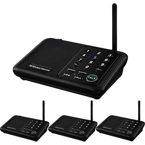 Système d'interphone Domestique sans Fil à 10 canaux for Les Bureaux d'affaires de la Maison 1 Mile Longue portée pièce à pièce communiquer (1/5)