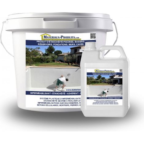 Produit d'étanchéité piscines, bassins, réservoirs, fondations, murs, caves - 24 Kg Blanc - MATPRO