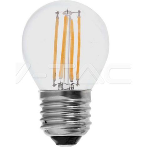 Bombilla LED V-TAC E27 6W 100LM/W Filamento G45 Blanco Cálido (1/4)