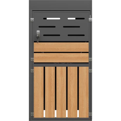 Armoire d'extérieur multifonction avec bac à plantes intégré et ventilation à lamelles, cadre en acier galvanisé, portes verrouillables pour rangement jardin – sans poubelle (1/5)
