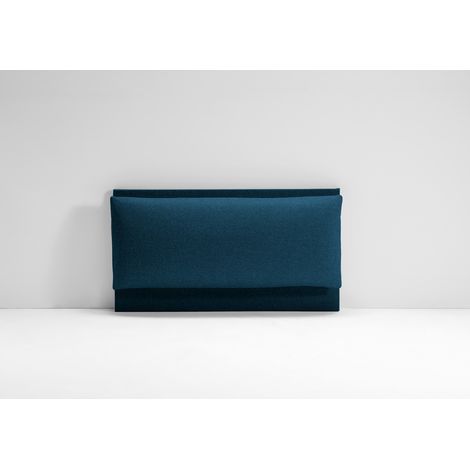 EVERGREENWEB - Testata Letto Individuale Imbottita, Testiera di Tessuto antimacchia con cuscino imbottito in Foam, interno in puro legno. Testata letto muro, Realizzata in Italia - BLU