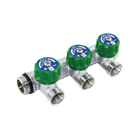COLLETTORI CON RUBINETTI D'ARRESTO MAXIMA CORNER- 3/4  3 vie  24x19fil D.16- TIEMM- pezzi 1