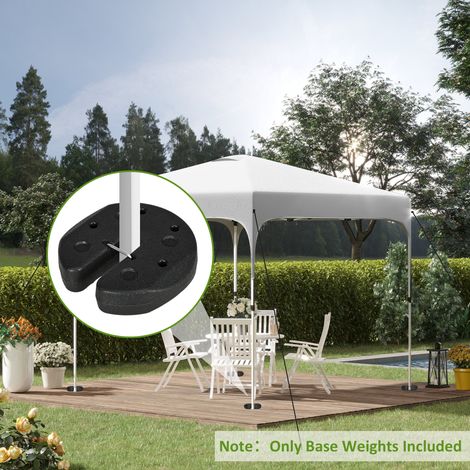 Lot de 4 poids de lestage circulaire pour tonnelle barnum tente avec de broches renforcement et corde de transport HDPE