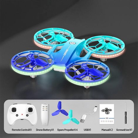 Mini-Quadrocopter für Kinder, ferngesteuertes Fluggerät mit Höhenhaltung, Headless-Modus, LED-Beleuchtung, 360°-Steuerung