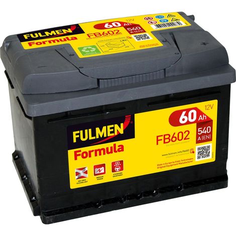 Batterie voiture 12V 60Ah FB602 – Plomb Calcium – 540A – Compatible avec plusieurs modèles – Fulmen (1/5)