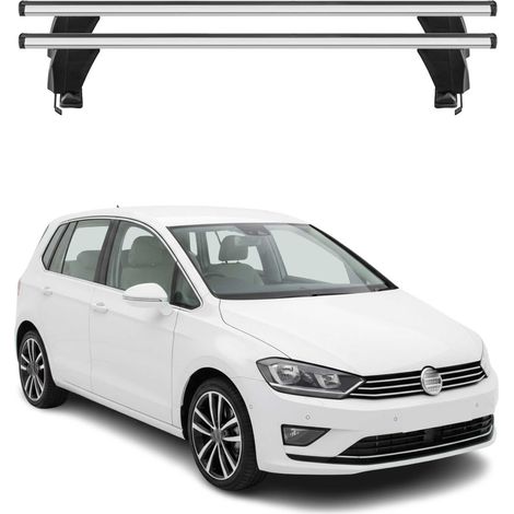 OMAC Dachträger Querträger Alu für VW Golf Sportsvan mk7 2012-2019 – Abschließbar – T-Nut – City-Crash-getestet – Max. 50 kg Silber