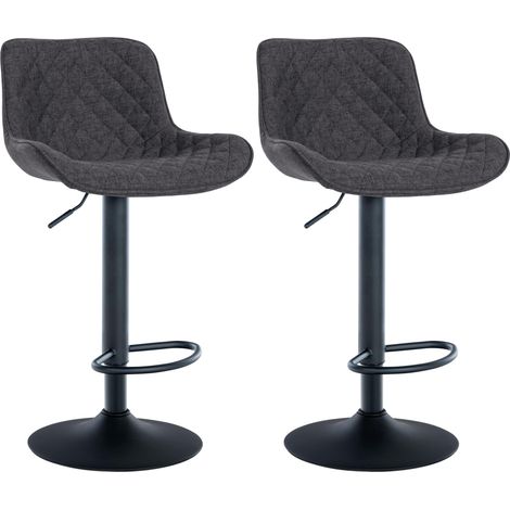2er Set Barhocker Minosa schwarz Stoff