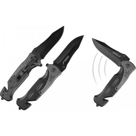 Navaja plegable Dedra m9081 mango aluminio rompe cristales cortador cinturón
