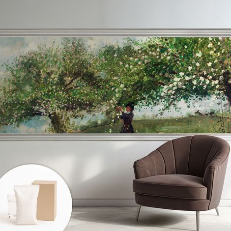 Carta Da Parati Non Tessuto - Decorazione Da Muro - Traspirante - Con Motivo - Per Camera Da Letto Cucina Scena primaverile 250x104 cm (1/5)