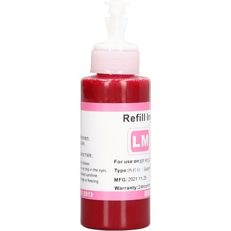 Recharge d'encre de sublimation pour transfert thermique 100 ml, accessoire d'impression numérique pour R330, 230, T60, T50 et LM. (1/5)