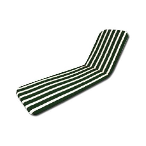 Coussin pour transat de plage vert blanc 185x55x2,5 cm (1/2)