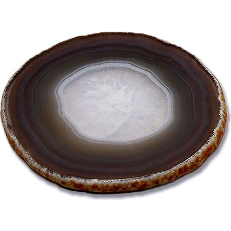 Dessous de verre rond en agate naturelle, pierre brute, sous-verre à café en pierre naturelle, couleur agate, feuille d'agate, sous-verre isolant thermique (1/5)