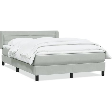 Maison Exclusive - Giroletto a Molle con Materasso Grigio Chiaro 160x210cm Velluto