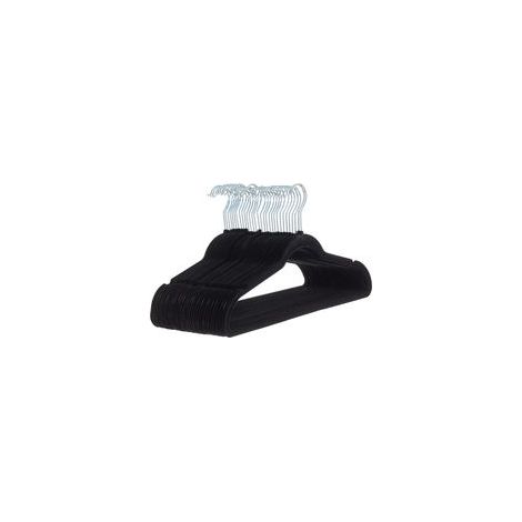 Lot de 30 cintres en Velours pour Costumes, Noir (1/5)