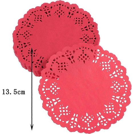 Décoration de table pour mariage : 100 napperons en papier dentelle vintage de 14 cm (5,5 pouces), sets de table, couleurs aléatoires.