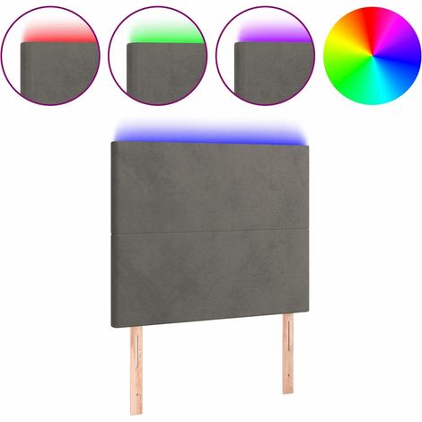Maison Exclusive - Cabecero con luces LED terciopelo gris oscuro (1/5)
