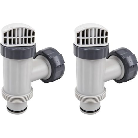Lot de 2 soupapes à piston de piscine de rechange avec joints et écrous, raccord de tuyau pour pompe filtrante 28635EG 28633EG, accessoires de piscine pour évacuation d'eau et tuyauterie (1/5)