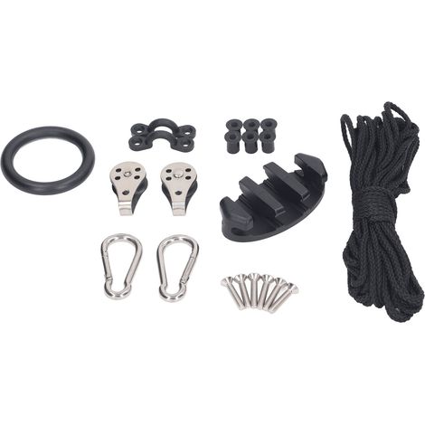 Lot de corde d'ancre pour kayak avec anneau nylon et cosse acier, ligne d'ancrage bateau pêche camping (1/5)