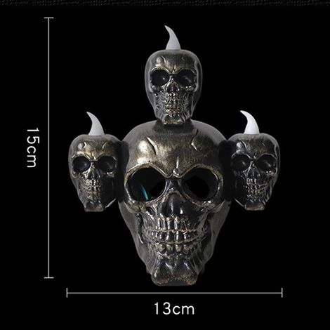 LED-Knochenkerzenlampe, [flammenlose Halloween-Kerzenleuchte] + [LED-Elektronikkerze] + [Skelettkopf-Knochenlampe] + [1513cm] (1/5)