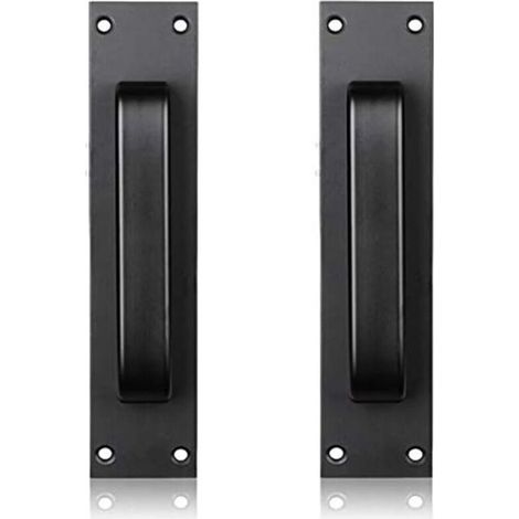 Poignée de porte en aluminium noir pour vitrage, montage sur verre, finition élégante et résistante – Lot de 1 (1/5)