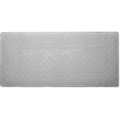 Croydex BATH Rubber Non-Slip Bath Mat 34 x 74cm - White or Grey (1/5)