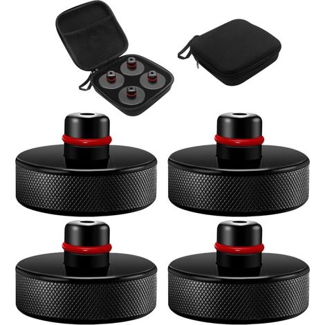 4 Pièces Jack Pad Bloc Compatible with Tesla Model 3/Y/S/X, Coussinet de Levage en Caoutchouc avec Mallette de Rangement, Tampon Cric, Patins de Levage pour Cric