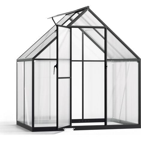TolleTour Invernadero de jardín, terraza acristalada con estructura de aluminio negro, con certificación CE, fabricada en aluminio y PC (1/5)