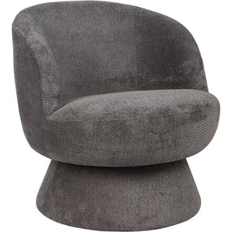 Fauteuil rond pivotant tissu gris Casita LADOGA