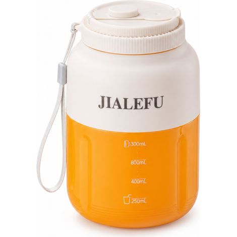 Blender Portable Électrique JIALEFU 1300 ml, 38 Lames, Gobelet avec 2 Couvercles et Sangle, Beige (1/5)