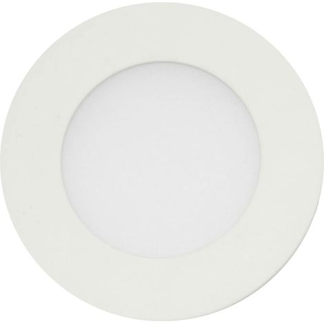 Plafonnier LED encastrable - 4 W - Blanc neutre ( 4500 K) - Spot rond encastrable plat, blanc (1/4)