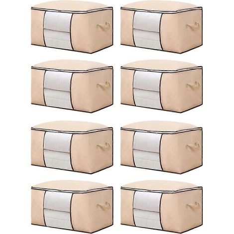 Sac de rangement pour vêtements, boîte de rangement pliable pour couvertures en tissu, organisateur de penderie avec fenêtre transparente