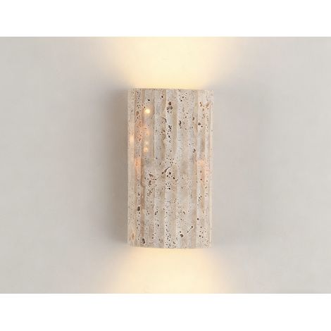 Applique murale forme tuile en travertin naturel