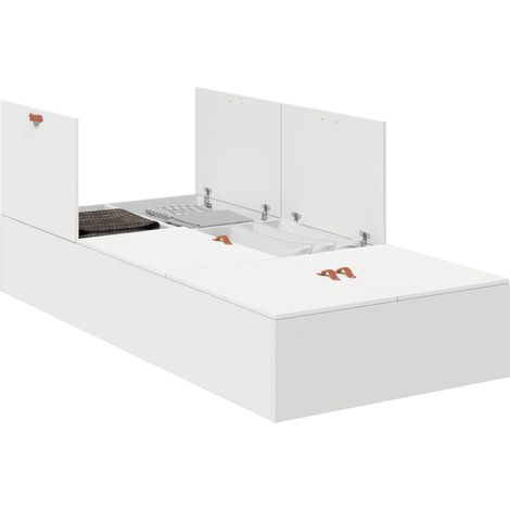Maison Exclusive - Aufbewahrungsbettgestell Weiß 100 x 200 cm Hol
