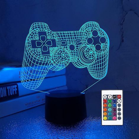 3d Gamepad Lamp Game Console Night Light 3d Illusion Lamp For Kids, 16 Colors Changing With Remote, Gaming Room Gamer Gift, Kids Bedroom Decor (1/4)