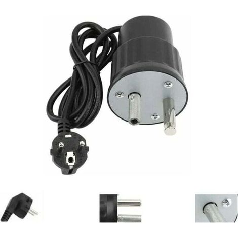 Elektrischer Grillmotor, Camping-Grillset aus Aluminium, Tragfähigkeit 0-24 kg, Outdoor-Grillzubehör (schwarz, EU-Stecker)