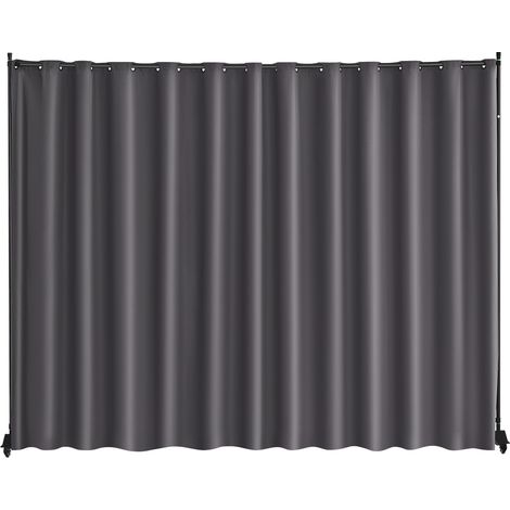 VEVOR Cloison de separation en tissu, separateur de piece portable avec roulettes, paravent de confidentialite autoportant interieur pour bureau, chambre, salle a manger, maison, 308,5x245,5 cm, gris