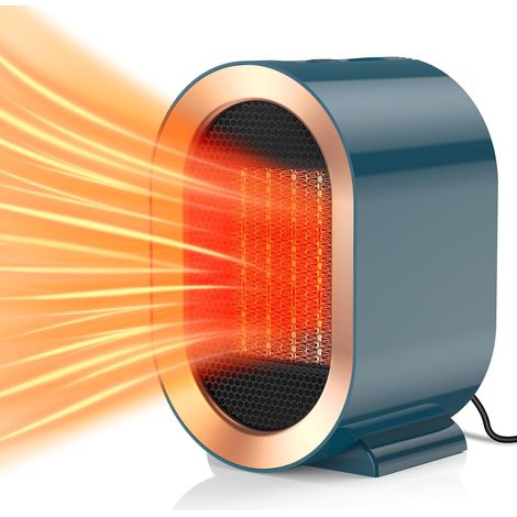 Chauffage Soufflant 1200W, Chauffage électrique avec 2 modes, Portable PTC en céramique 3S chauffage rapide Silencieux, Chauffage Personnel pour Bureau à Domicile, bleu