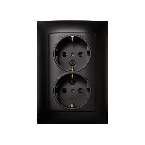 PRISE ENCASTRABLE NOIRE DOUBLE