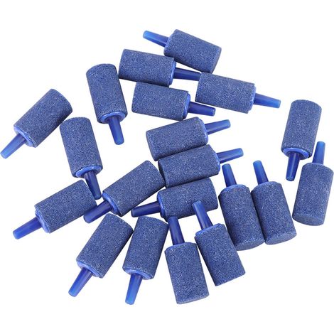 20 pierres à bulles cylindriques en grès bleu pour aquarium, pompe à eau, etc. (1/5)